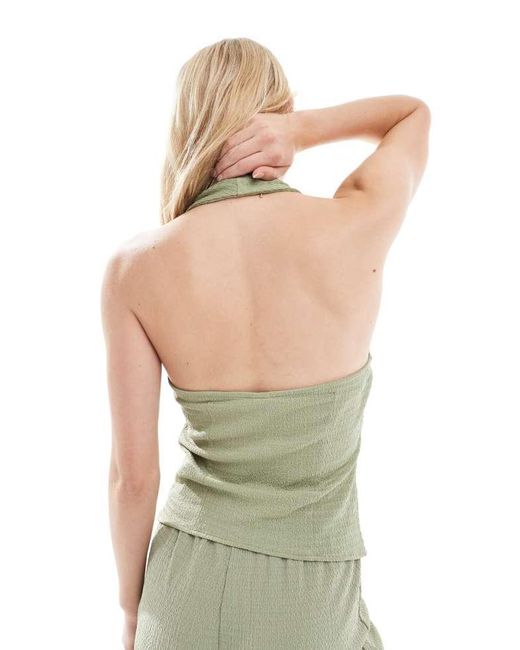 Vero Moda Green Textured Jersey Halter Top Co-Ord