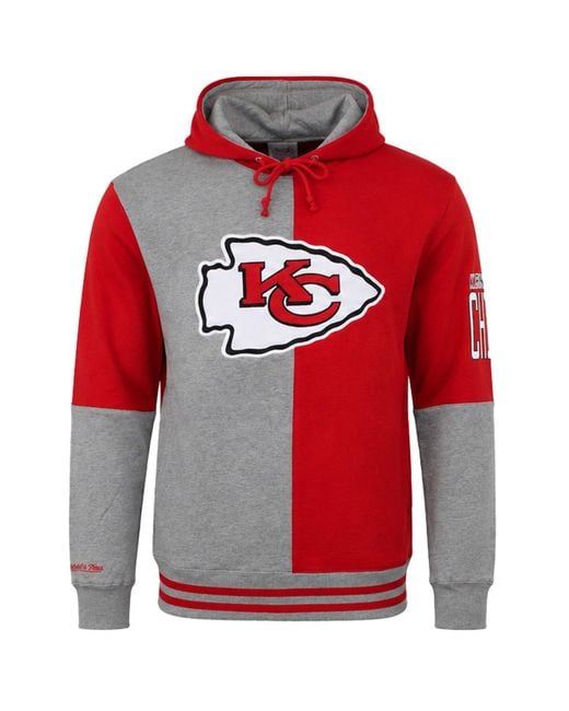 Mitchell & Ness Red Nfl Kansas City Chiefs Split Color Hoodie for men