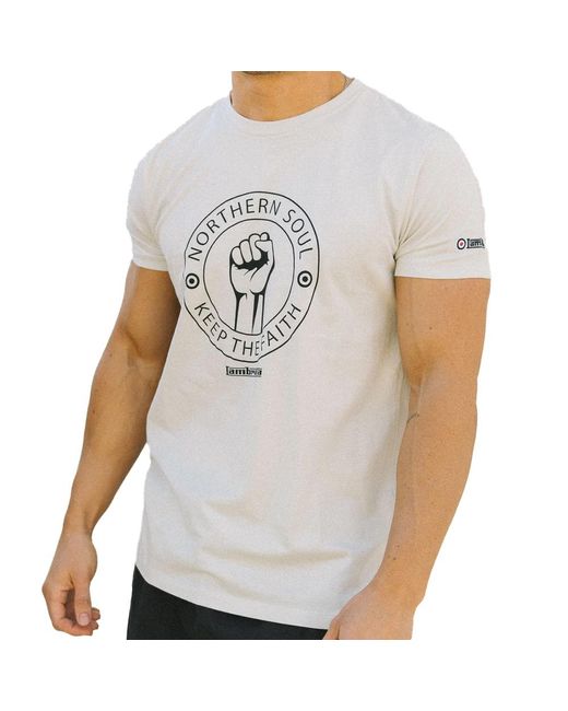 Lambretta White Northern Soul T-Shirt (Pebble) for men