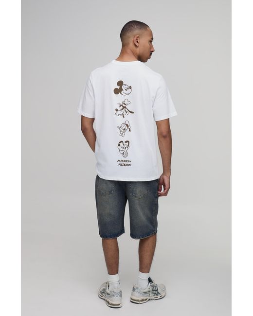 BoohooMAN White Regular Mickey License Print T-Shirt for men