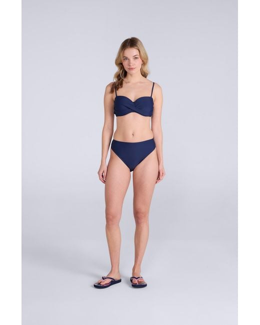 Mountain Warehouse Blue 'Docks' Bandeau Bikini Top Chlorine Resistant Removable Straps Swimwear