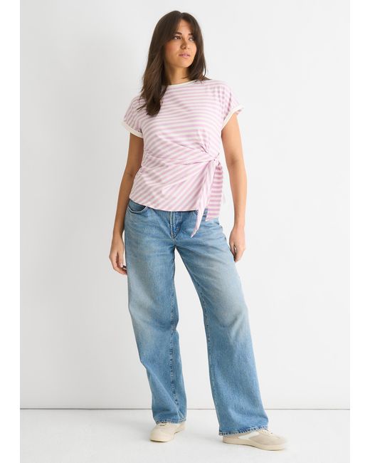 Gini London Blue Stretch Stripe Top