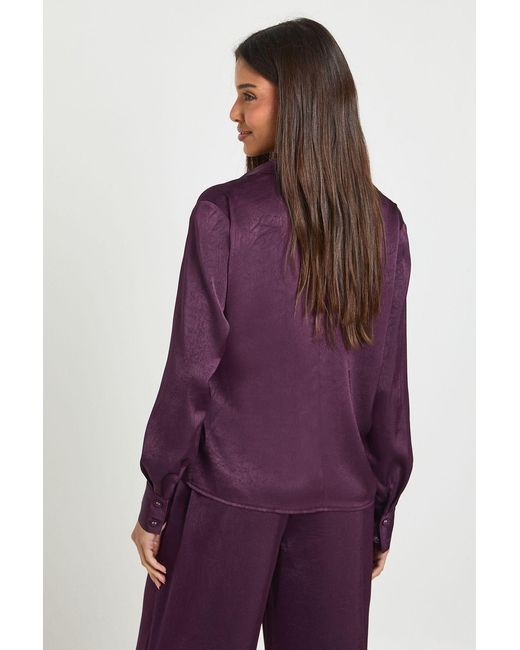 Boohoo Purple Wrap Front Long Sleeve Top