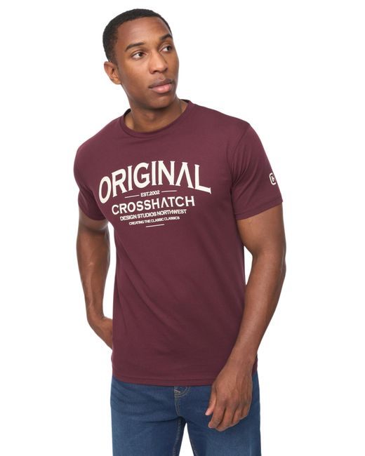 Crosshatch Purple Adults Tshirt Vintarge Tee Rasin for men