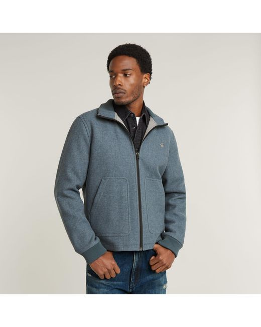 G-Star Blue Wool Utility Jacket for men