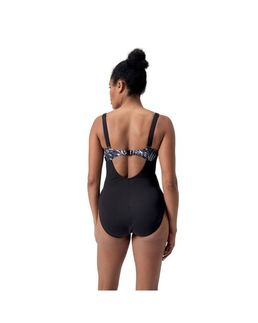 Speedo Blue Abstract Patterned One Piece Swimsuit
