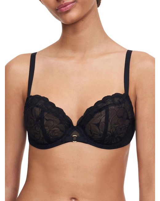 Chantelle Black Fleurs Covering Underwired Bra