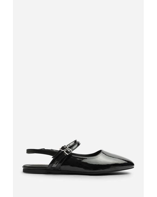 Where's That From Black Wheres Alena Double Strap Backless Mary Jane Flats