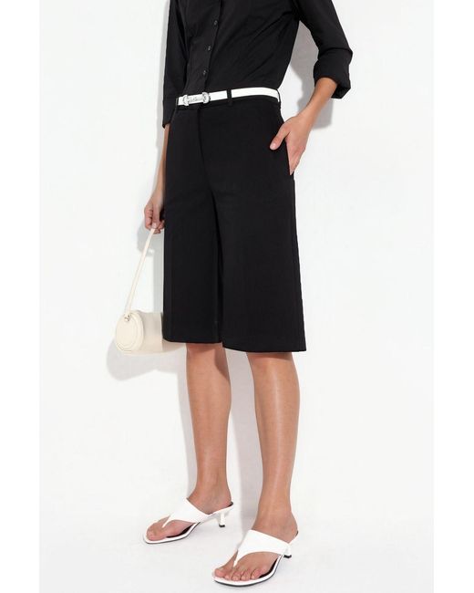 Hiccup Black Straight Fit Bermuda Shorts (W/Out Belt)