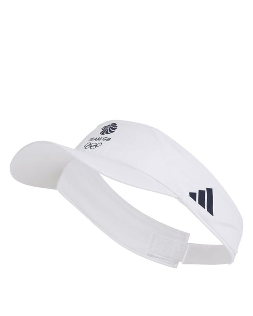 Adidas White Accessories Team Gb Pre Curved Visor With Logo for men