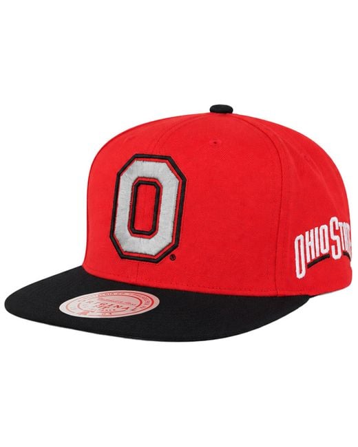 Mitchell & Ness Red Ncaa Ohio State Buckeyes Team Cap for men