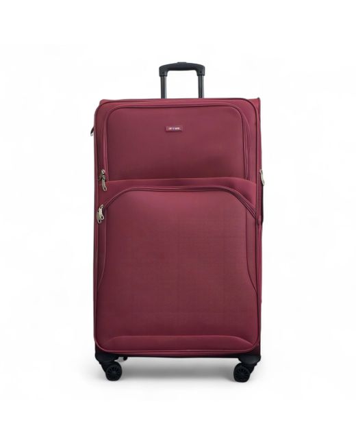 Infinity Leather Purple Expandable Soft Burgundy Extra Large 8 Wheel Lightweight Suitcase Luggage Travel Bags