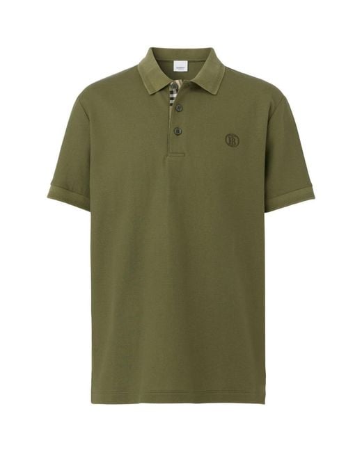 Burberry Green Branded Circle Logo Polo Shirt for men