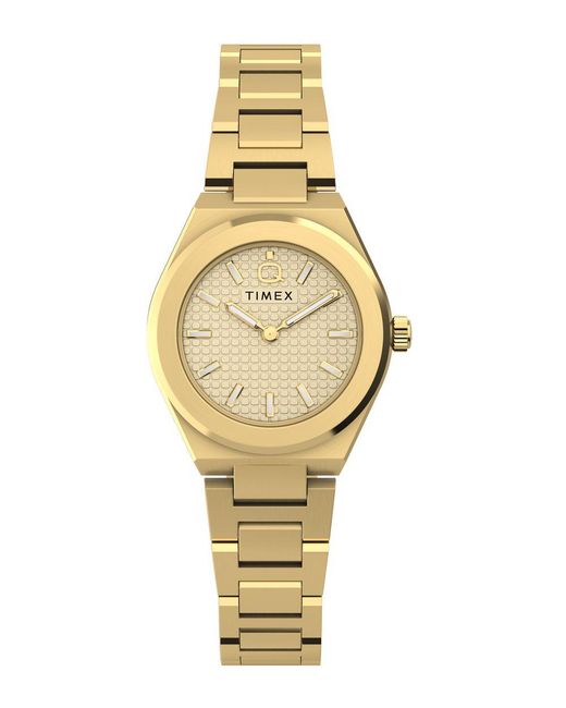 Timex Metallic Q Continental Watch Tw2Y68300 Stainless Steel