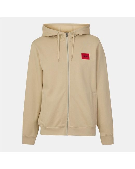 HUGO Natural Zip Through Hoodie for men