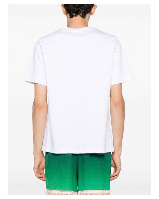 Casablancabrand White Playful Eagle Tennis Club Printed T-Shirt for men
