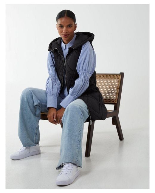 Blue Vanilla Blue Diamond Quilted Gilet