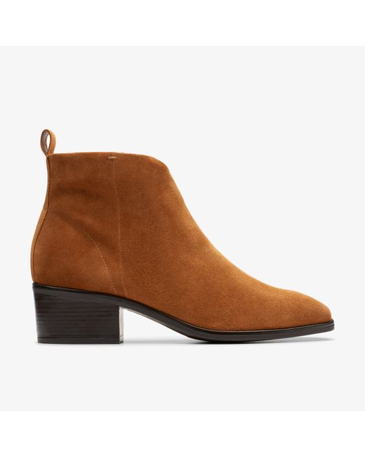 Clarks Brown Amser Izzy Tan Suede Boots