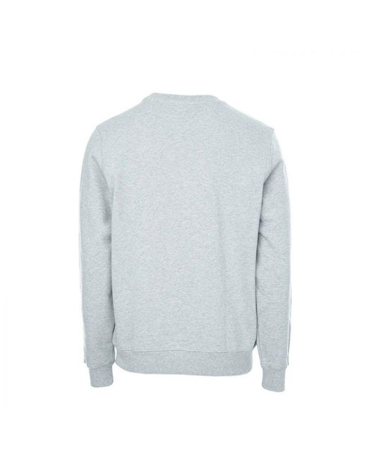 Lacoste Gray Crew Neck Branded Terry Sweatshirt for men