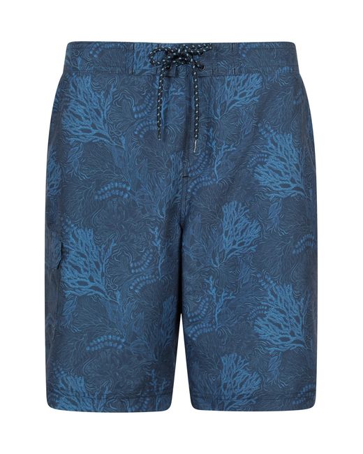 Mountain Warehouse Blue 'Ocean' Printed Boardshorts With Two Side Pockets Quick Drying Swim Shorts for men