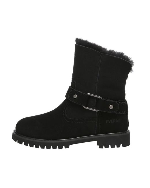 EVER AU Black Pheasant Mid Calf Fashion Boots