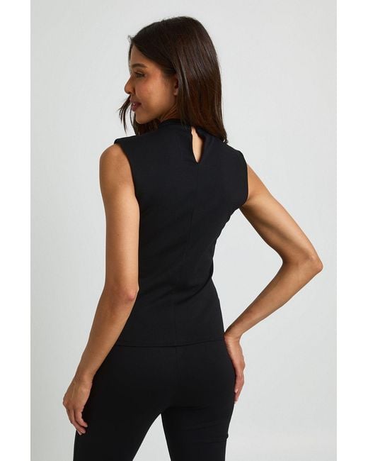 Boohoo Black Premium Stretch Contour Keyhole Corset Top