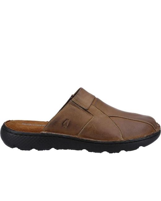 Hush Puppies Brown Carson Leather Mules for men