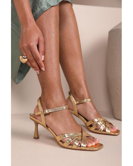 Where's That From Brown Wheres 'Lizzo' Cross Over Multi Strap Adjustable Buckle Heel