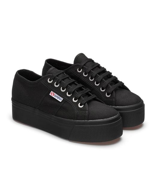 Superga Black Ladies 2790 Linea Up Down Trainers (Full)