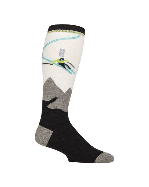 Heat Holders Black Thin Warm Winter Knee High Lightweight Thermal Ski Socks for men