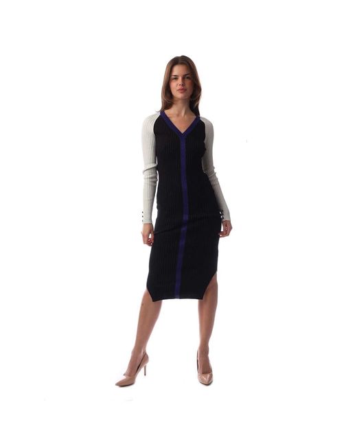 Boss Black Long Sleeve Knitted Bodycon Dress