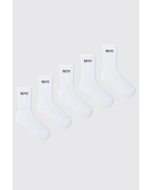 BoohooMAN Blue 5 Pack Dash Sport Socks for men