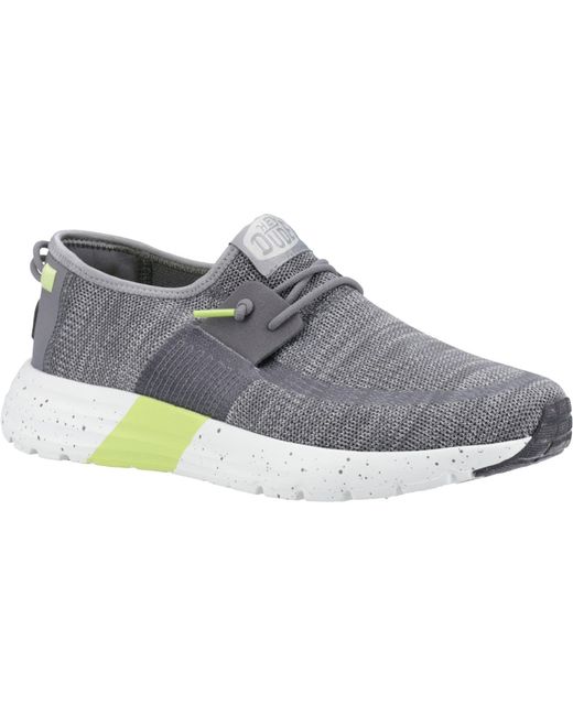 HeyDude Gray Sirocco Sport Mode Nylon Heather/Charcoal Trainers for men