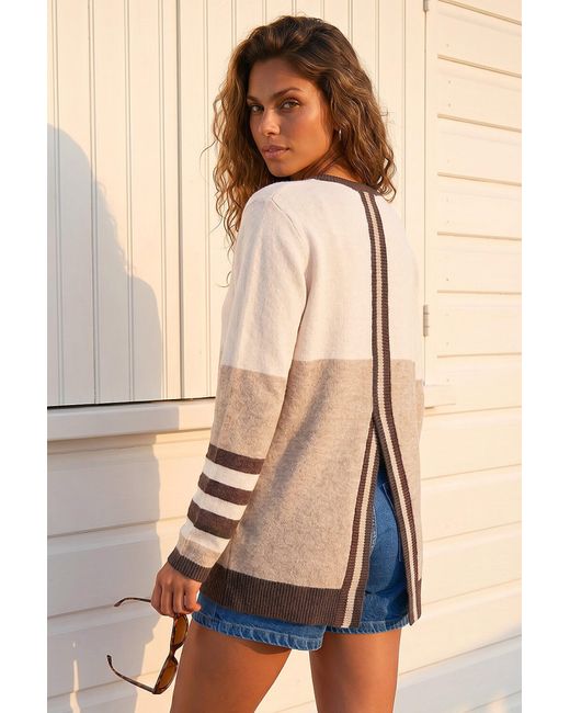 Roman Natural Colour Block Stripe Jumper
