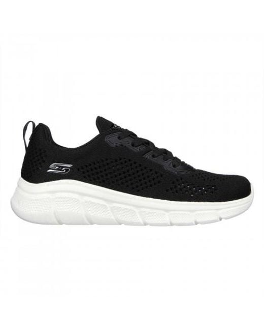 Skechers Black Ladies Bobsbflex Knitted Slip-On Trainers