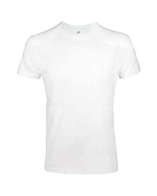 Sol's White Imperial Slim Fit Short Sleeve T-Shirt Cotton for men