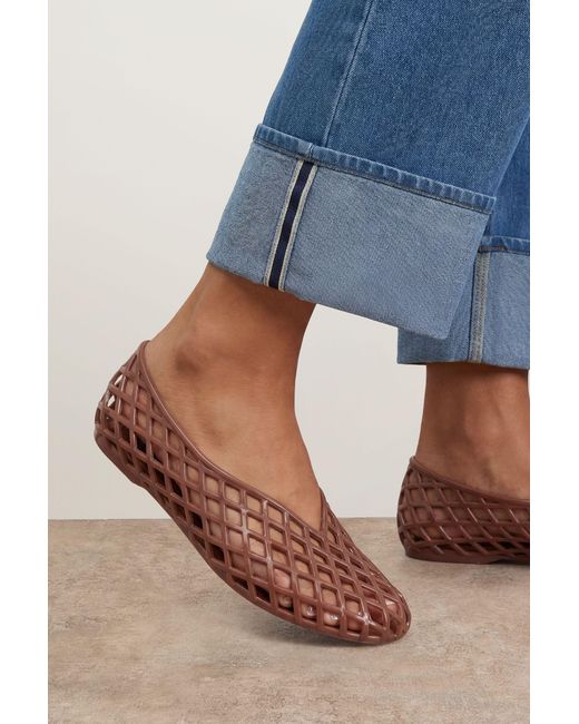 Oasis Blue Lena Jelly Cutwork Ballet Pumps