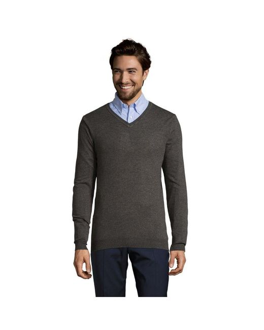 Sol's Gray Glory V Neck Sweater Marl) for men
