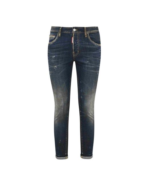 DSquared² Blue Dark Skater Jeans Cotton for men