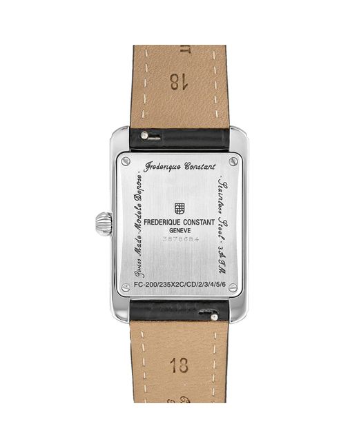 Frederique Constant Black Frédérique Classics Carree Small Seconds Watch Fc-235S2C6 Leather
