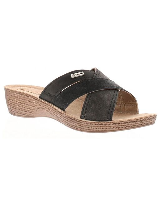 Inblu Brown Wedge Sandals Infill Slip On