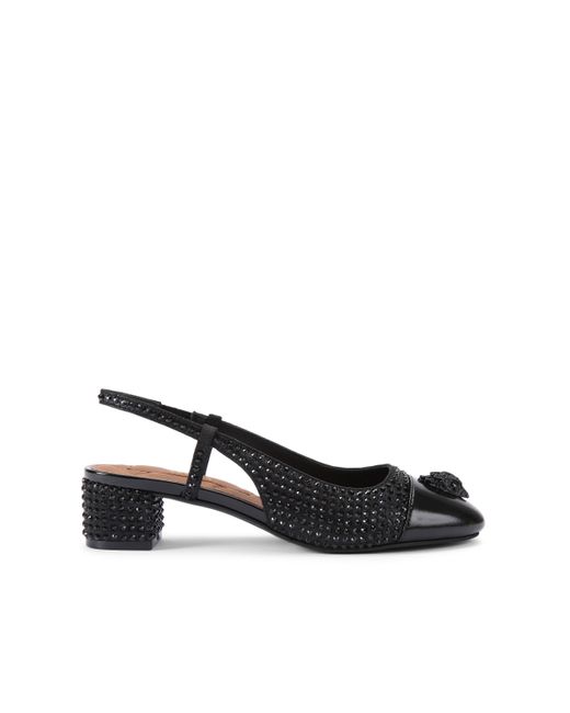 Kurt Geiger Black Leather Sloane Mid Slingback Dr Heels