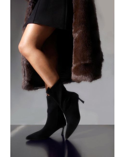 Where's That From Black Wheres 'Jovei' Kitten Heel Ankle Boots With Side Zip