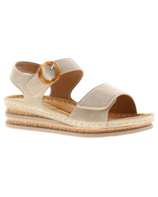 Ever So Soft Black Wedge Sandals Want Touch Fastening