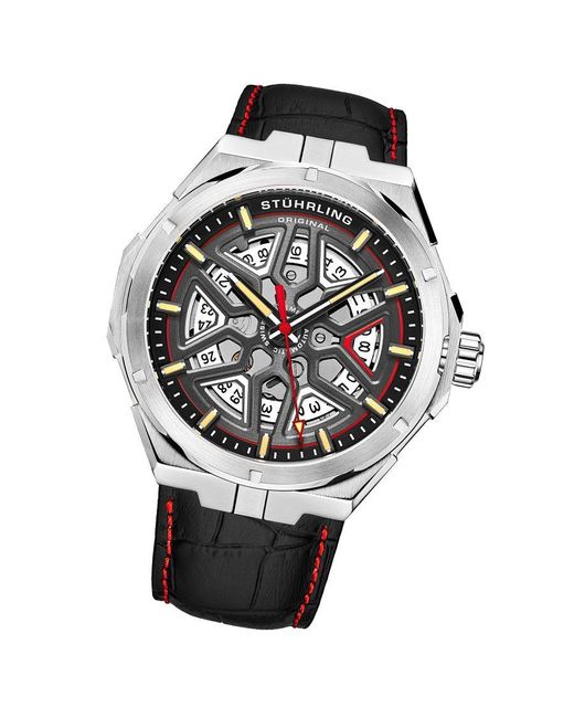 Stuhrling Gray And Gio Swiss Automatic 44Mm Skeleton for men