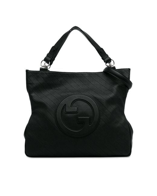 Gucci Black Soho Tote Embossed Logo