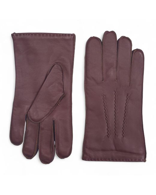 Infinity Leather Purple Italian Warm Wool Lining Winter Stich Design Riding Driving Casual Gloves for men