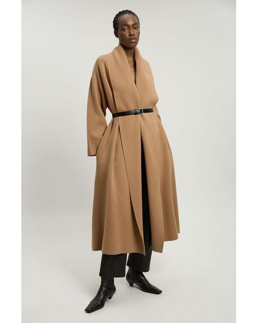 Karen Millen Natural Knit Oversized Belted Midi Coatigan