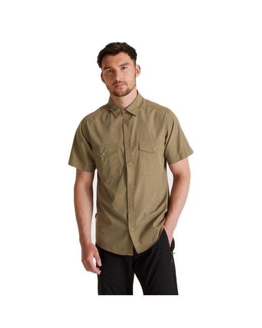 Craghoppers Green Expert Kiwi Short-Sleeved Shirt (Pebble) for men