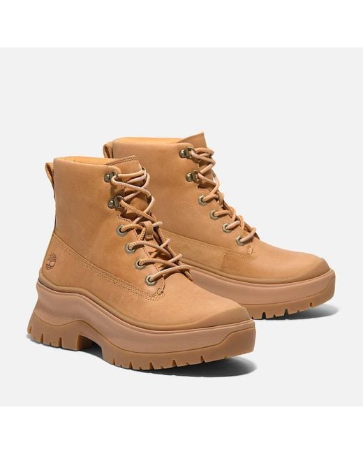 Timberland Brown Roxie Lane Mid Lace Wheat Boots